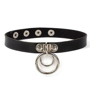 Chocker Coleira com Pingente de Argola