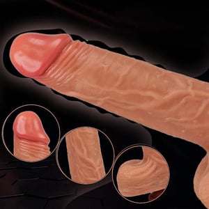 Penis Realista com Vibrador Vai e Vem Rotação com Aquecimento e Controle por Aplicativo 22x4cm