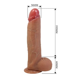 Pênis Realista Enorme com Ventosa em Silicone Líquido 25,5x5,6cm