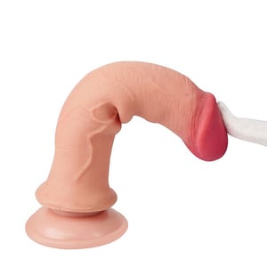 Penis Realista Dupla Camada em Cyber Skin Com ventosa Removível Dupla Camada em Cyber Skin 19,5x3,5cm