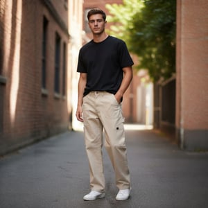 Calça Sarja Cargo Masculina - 3079