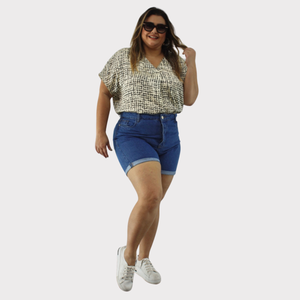 Bermuda Feminina Plus Size Jeans - 2104