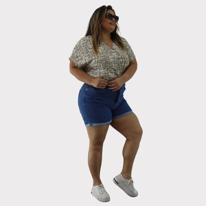 Bermuda Feminina Plus Size Jeans - 2104