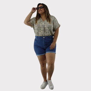 Bermuda Feminina Plus Size Jeans - 2104