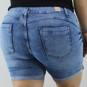 Bermuda Meia Coxa Feminina Plus size Jeans - 2717