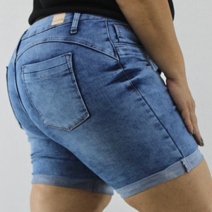 Bermuda Meia Coxa Feminina Plus size Jeans - 2717