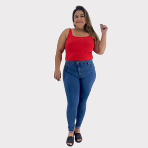 Calça Skinny Feminina Plus Size Jeans - 2809