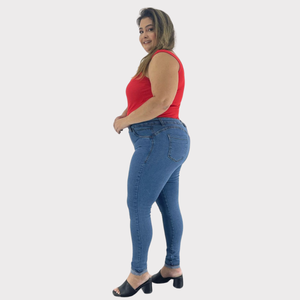 Calça Skinny Feminina Plus Size Jeans - 2809