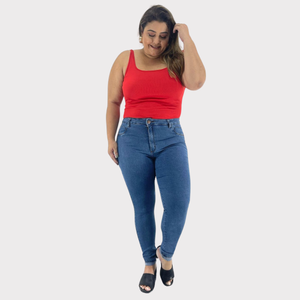 Calça Skinny Feminina Plus Size Jeans - 2809