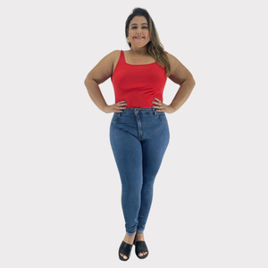 Calça Skinny Feminina Plus Size Jeans - 2809