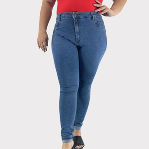 Calça Skinny Feminina Plus Size Jeans - 2809