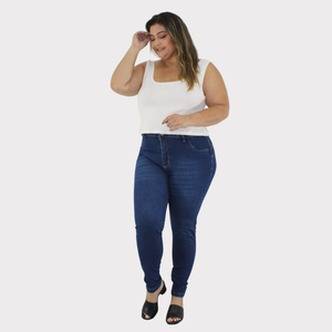 Calça Skinny Feminina Plus Size Jeans - 2818