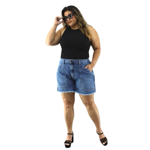 Shorts Feminino Plus Size Jeans - 2474