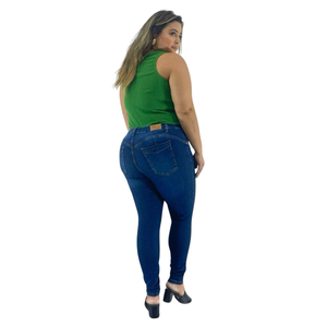Calça Skinny Feminina Plus Size Jeans - 2401