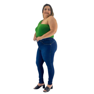 Calça Skinny Feminina Plus Size Jeans - 2401
