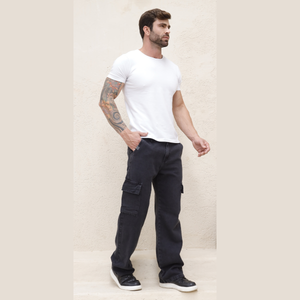 Calça Cargo Masculina Jeans - 2466