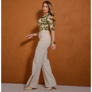 Calça Wide Leg Feminina Jeans - 2927
