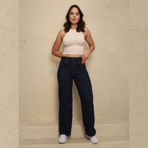CALÇA WIDE LEG FEMININA JEANS - 2992