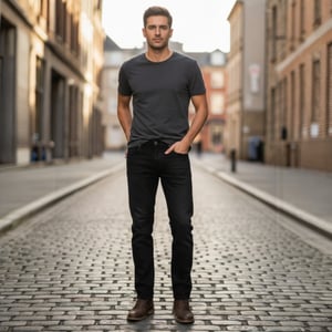 Calça Reta masculina Jeans - 3078