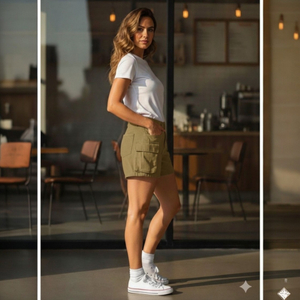 Shorts Cargo Feminino jeans - 3245