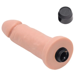 Pênis Realístico Com Vibrador Interno 15,5 X 3,7 Cm - Bege