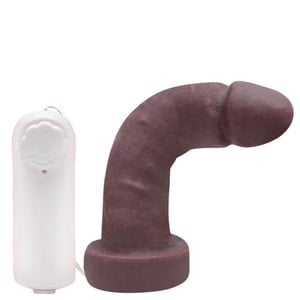 Pênis Realístico Em Cyberskin Vertebrado Com Vibrador 15,5 x 3,7 Cm