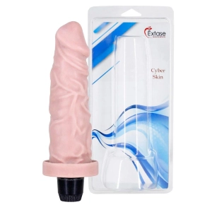 Pênis Com Vibro Realístico Em Cyberskin 15,5 x 4,5 Cm