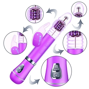 Vibrador Rotativo 360º de Coelho - Roxo - Recarregável