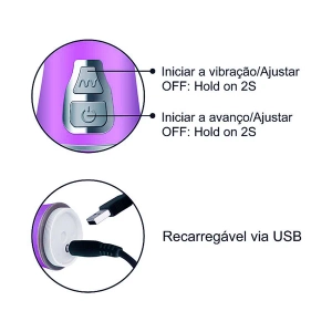 Vibrador Rotativo 360º de Coelho - Roxo - Recarregável