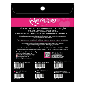 PÉTALAS DE CORAÇÃO EM CETIM COR VERMELHA - FRAGRÂNCIA FANTASY
