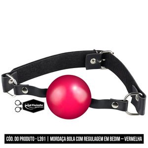 MORDAÇA BOLA COM REGULAGEM EM BEDIM - VERMELHA