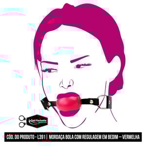 MORDAÇA BOLA COM REGULAGEM EM BEDIM - VERMELHA