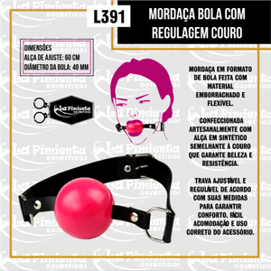 MORDAÇA BOLA COM REGULAGEM EM BEDIM - VERMELHA