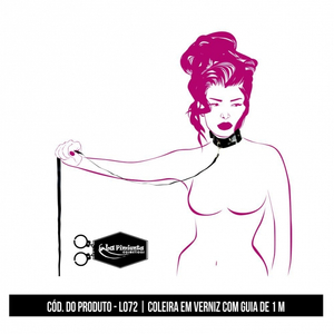 COLEIRA EM VERNIZ COM GUIA DE 1 M