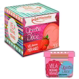 Vela Algodão Doce Beijável Morango 50g La Pimienta