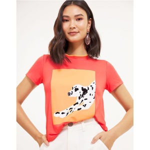 Camiseta Dálmata Cartaz Shoulder