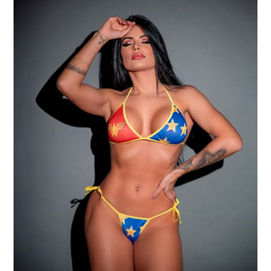 Mini Fantasia Hot Mulher Maravilha Pimenta Sexy