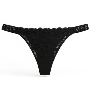 Calcinha Fio Dental Love Corte A Laser Com Renda Frontal