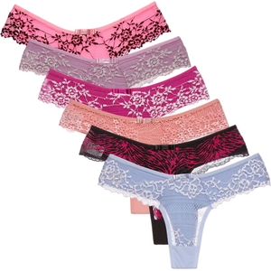 Calcinha Bicolor Fio Duplo Em Renda Patitex