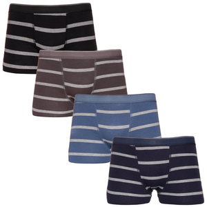 Cueca Boxer Adulto Em Algodão Com Listras Nawes