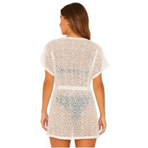 Saída De Praia Kimôno Arrastão Com Abertura Frontal Pink Lingerie