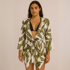 Saída De Praia Estampa Eco Green Linha Premium Hangar Lingerie