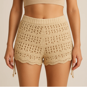 Saída De Praia Shortinho Em Tricot Coleção Reveillon