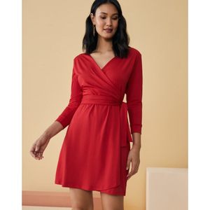 Vestido Transpassado Jersey Essential Amaro