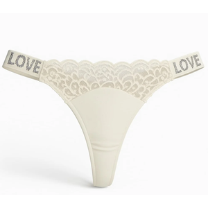 Calcinha Fio Dental Love Corte A Laser Com Detalhe Renda Frontal