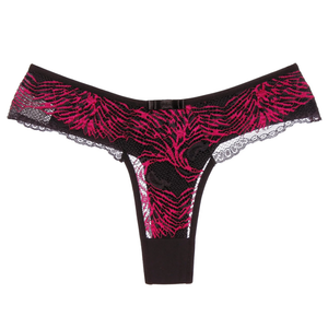 Calcinha Bicolor Fio Duplo Em Renda Patitex