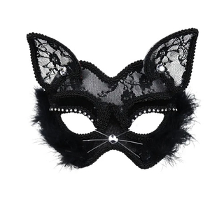 MASCARA MULHER GATO / VENEZIANA COM RENDA E STRASS