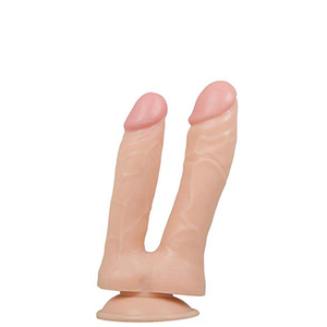 PÊNIS REALÍSTICO COM VENTOSA PARA DUPLA PENETRAÇÃO EM CYBER 19 x 3,5 CM