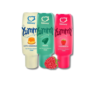 KIT COM 3 GEL BEIJÁVEL:MENTA, LEITE CONDENSADO E FRAMBOESA