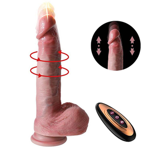PÊNIS REALÍSTICO EM SILICONE COM VAI E VEM / ROTATIVO E AQUECIMENTO 22 X 4 CM